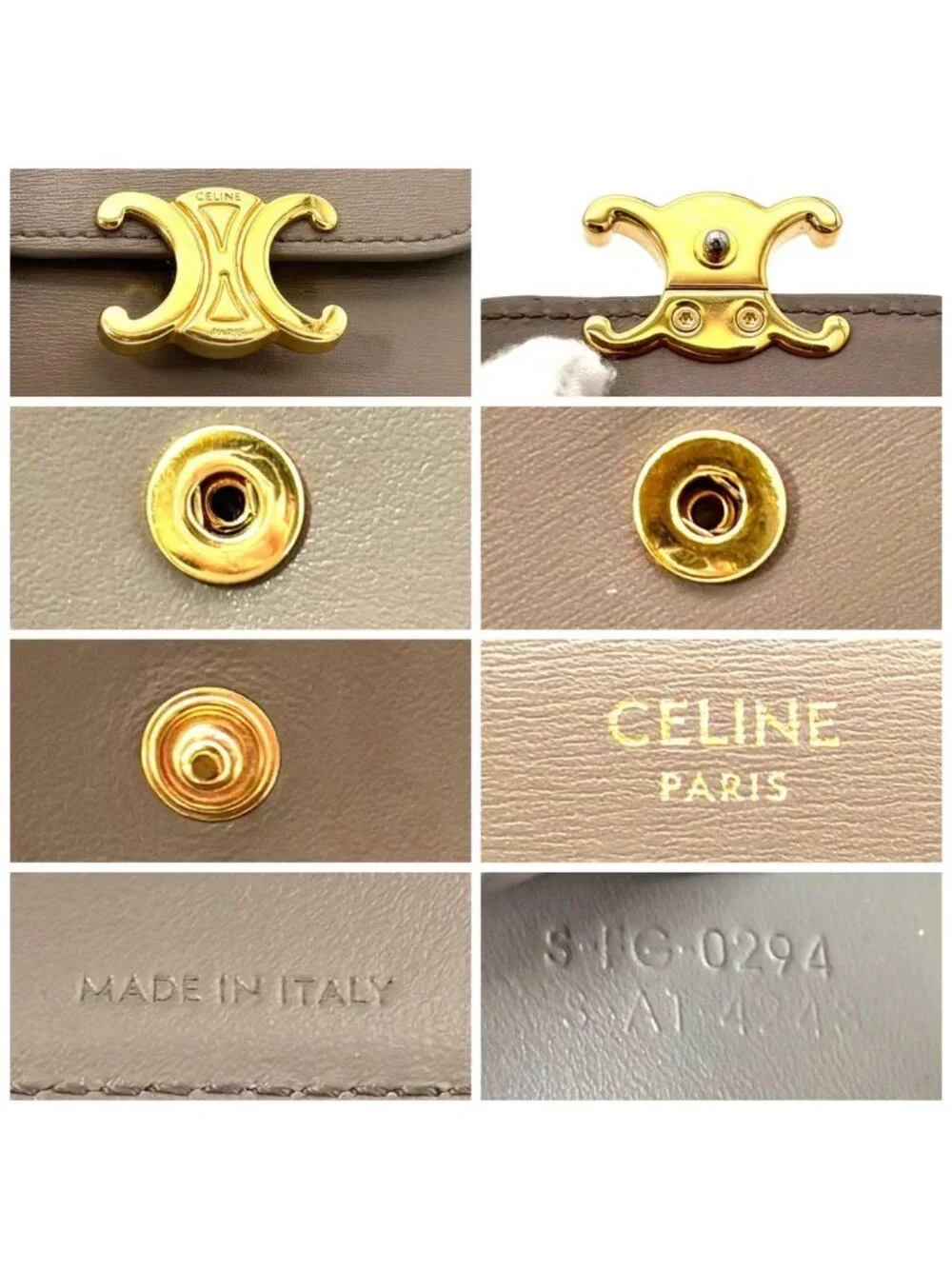 Celine Wallet Small Flap Triomphe Gray